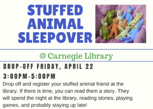Stuffed Animal Sleepover DROP-OFF