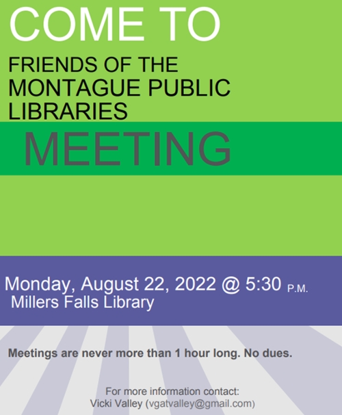 Friends of MPL Meeting at Millers Falls Library