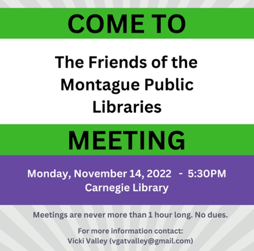 Friends of Montague Public Libraries Meeting