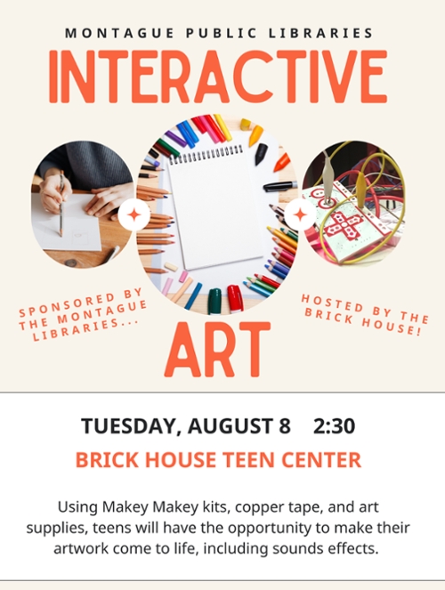 Interactive Art for Teens, Tue, Aug 8, 2023 - Montague Public Libraries