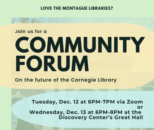 Community Forum Montague Public Libraries