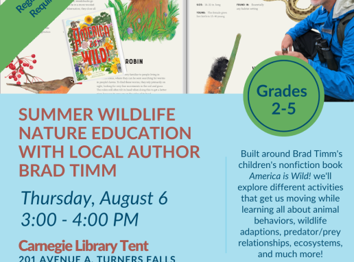 Summer Wildlife Nature Education with Local Author Brad Timm Graphic