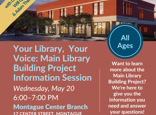 Your Library, Your Voice | New Library Q&A at Montague Center Branch Graphic